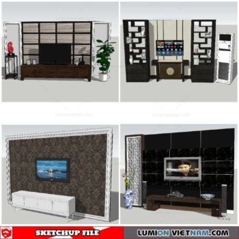Wall Unit Classic - Sketchup Models By Nha Tay