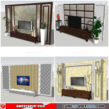 Wall Unit Classic - Sketchup Models By Nha Tay