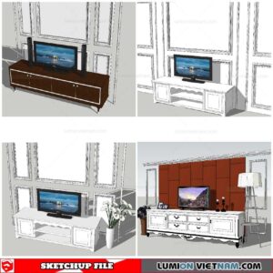 Wall Unit Classic - Sketchup Models By Nha Tay