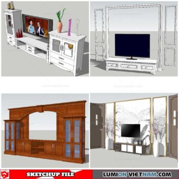 Wall Unit Classic - Sketchup Models By Nha Tay