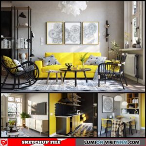 Apartment - Sketchup Interior Scene By Tuan Luc