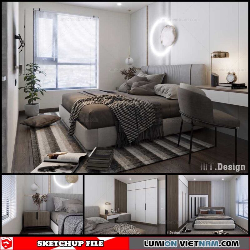 Bedroom - Sketchup Interior Scene By Trong Thanh