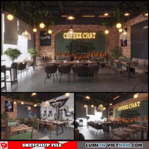 Coffee Shop - Sketchup Interior Scene By Cu Been