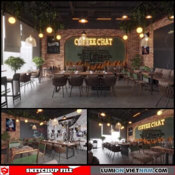 Coffee Shop - Sketchup Interior Scene By Cu Been