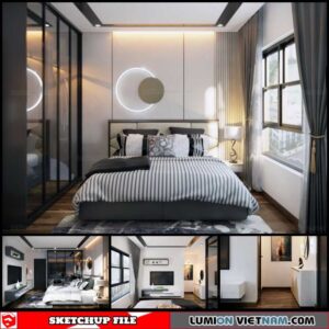 Bedroom - Sketchup Interior Scene By Hung Tran