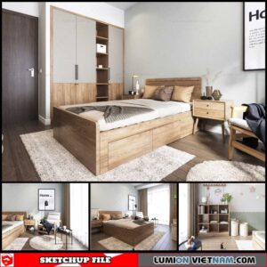 Bedroom - Sketchup Interior Scene By Kts Nghia Than