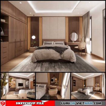 Bedroom - Sketchup Interior Scene By Mot Minh