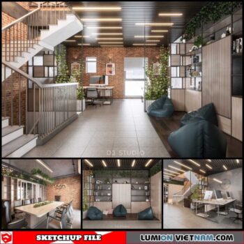 Office Room - Sketchup Interior Scene By Tung Nguyen