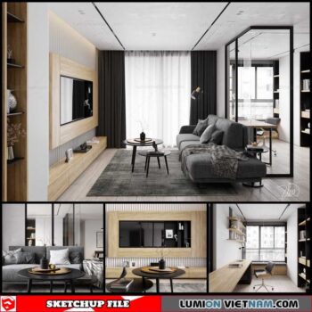 Apartment - Sketchup Interior Scene By Huy Ung