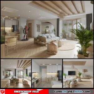 Livingroom - Sketchup Interior Scene By Quoc Anh