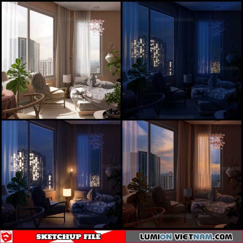 Bedroom - Sketchup Interior Scene By Nguyen Dat