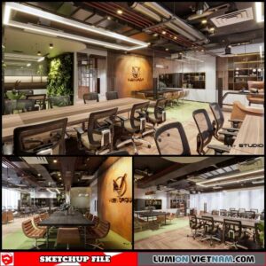 Office Room - Sketchup Interior Scene By Nguyen Truong