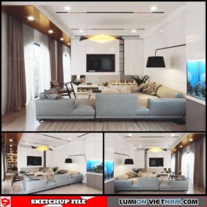 Livingroom - Sketchup Interior Scene By Le Tien Dung