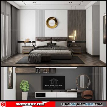 Bedroom - Sketchup Interior Scene By Danh Nam