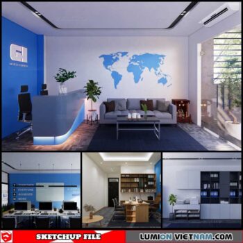 Office Room - Sketchup Interior Scene By Nghiem Viet Thai
