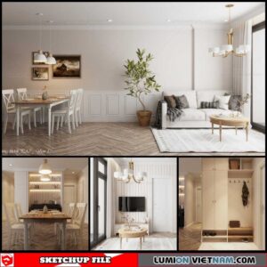 Apartment - Sketchup Interior Scene By Thuy Lee