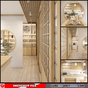 Tea Room - Sketchup Interior Scene By Ho Dung