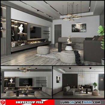 Apartment - Sketchup Interior Scene By Danh Nam