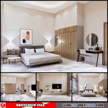 Bedroom - Sketchup Interior Scene By Khoi Doan