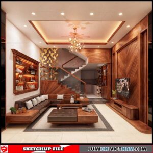 Livingroom - Sketchup Interior Scene By Khoa Nguyen