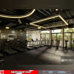 Fitness Center - Sketchup Interior Scene By Lanh Phong