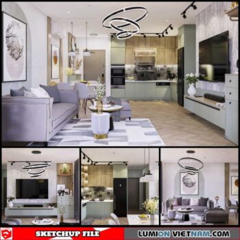Apartment - Sketchup Interior Scene By Tran Phuc Loc