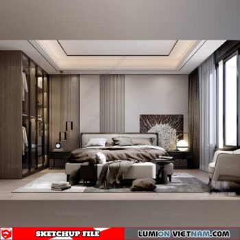 Bedroom - Sketchup Interior Scene By Cuong Covua