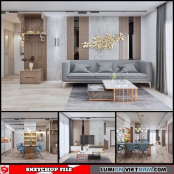 Apartment - Sketchup Interior Scene By KiKa