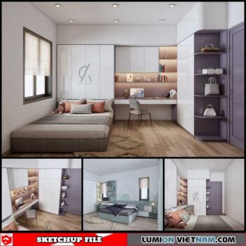 Bedroom - Sketchup Interior Scene By KiKa