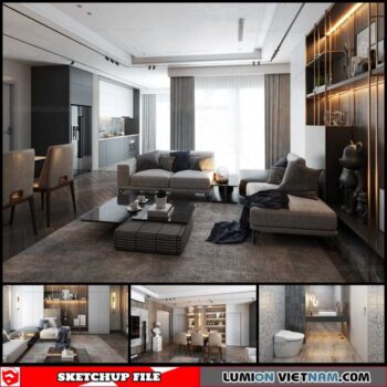Apartment - Sketchup Interior Scene By Ha Anh