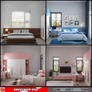 Bedroom - Sketchup Interior Scene By Shen Long