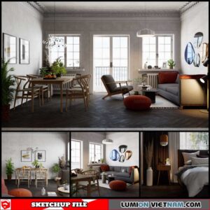Apartment - Sketchup Interior Scene By Quoc Vi Phan Phan