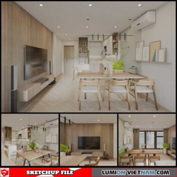 Apartment - Sketchup Interior Scene By Quoc Anh