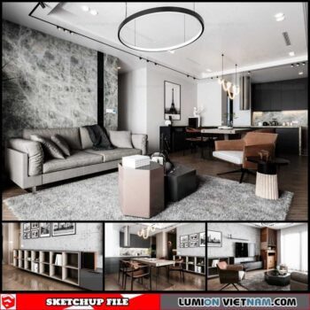 Apartment - Sketchup Interior Scene By Kts Nguyen Than