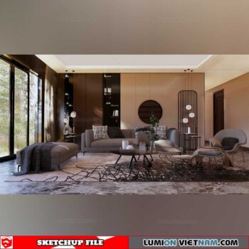 Livingroom - Sketchup Interior Scene By Ho Minh