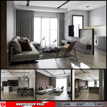 Apartment - Sketchup Interior Scene By Kien Nguyen