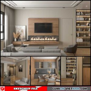 Apartment - Sketchup Interior Scene By Cao Van Le