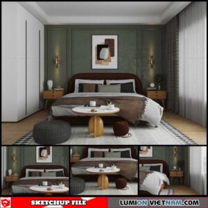 Bedroom - Sketchup Interior Scene By Quoc Vi Phan