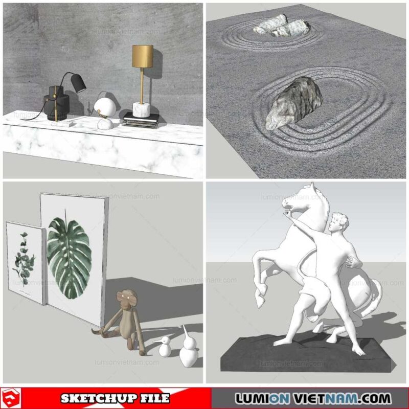 Statue Decor - Sketchup Models By Nha Tay