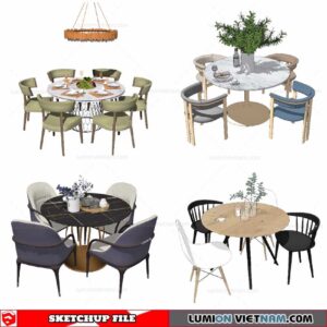 Round Dining Table - Sketchup Models