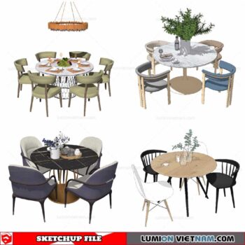 Round Dining Table - Sketchup Models
