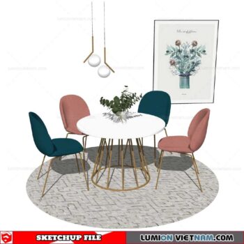 Round Dining Table - Sketchup Models