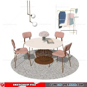Round Dining Table - Sketchup Models