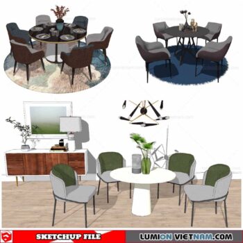 Round Dining Table - Sketchup Models