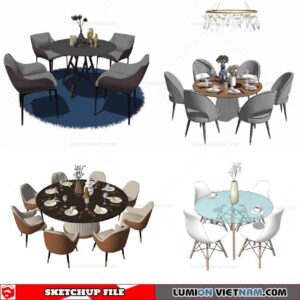 Round Dining Table - Sketchup Models