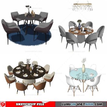 Round Dining Table - Sketchup Models
