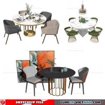 Round Dining Table - Sketchup Models