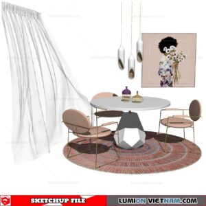 Round Dining Table - Sketchup Models