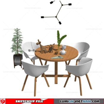 Round Dining Table - Sketchup Models