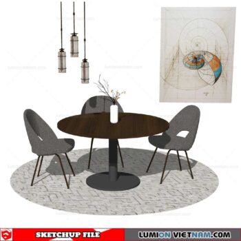 Round Dining Table - Sketchup Models